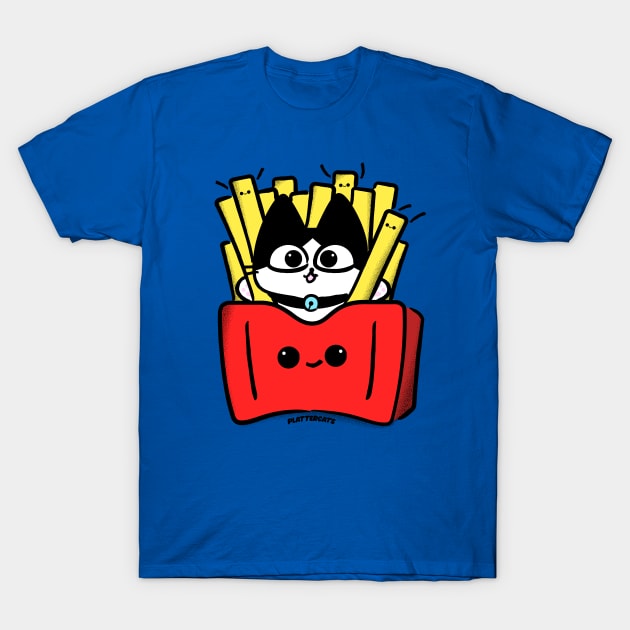 Happy Kitty Fries T-Shirt by plattercats